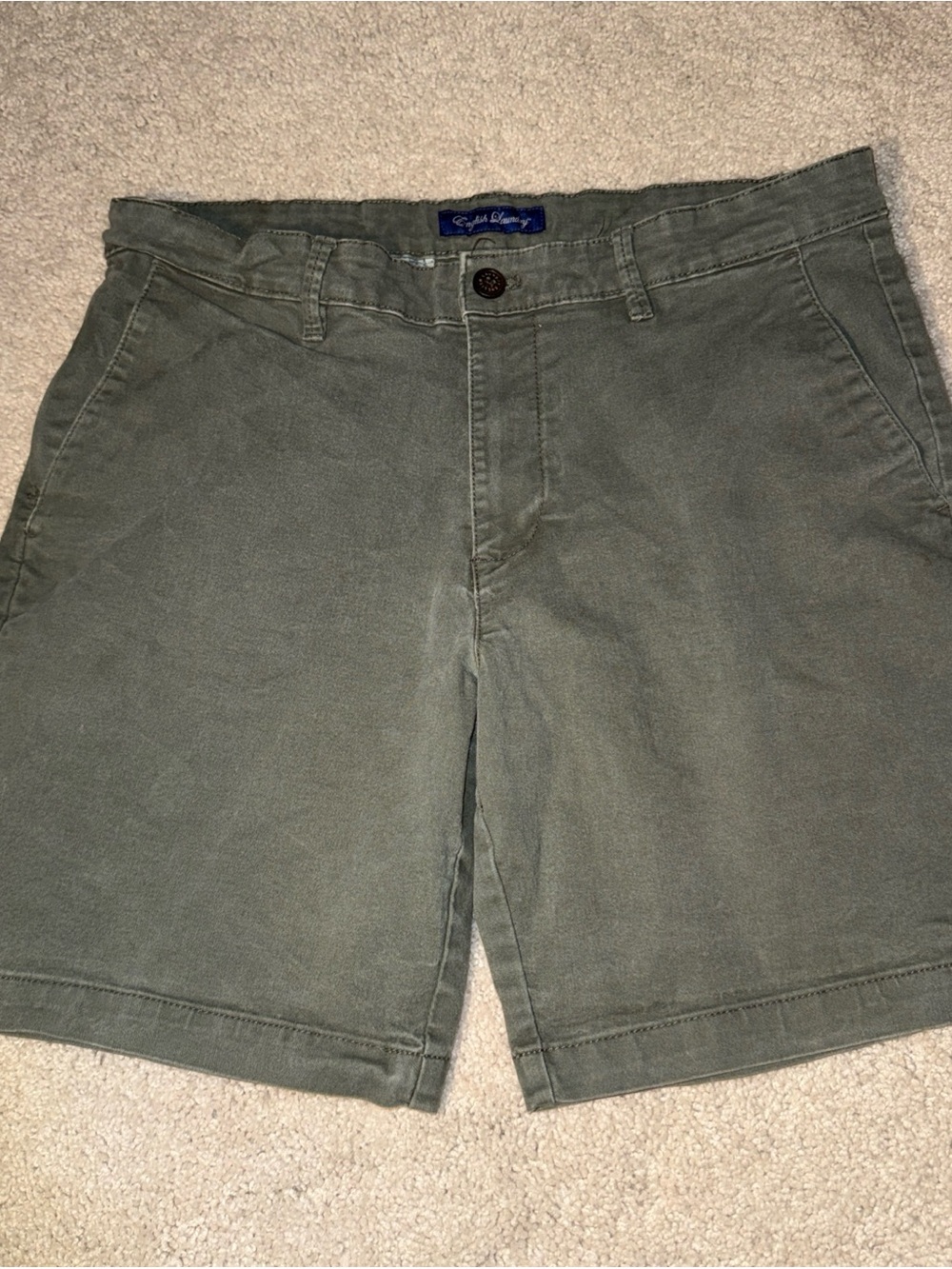 English Laundry Olive Green Flat Front Men's Shorts